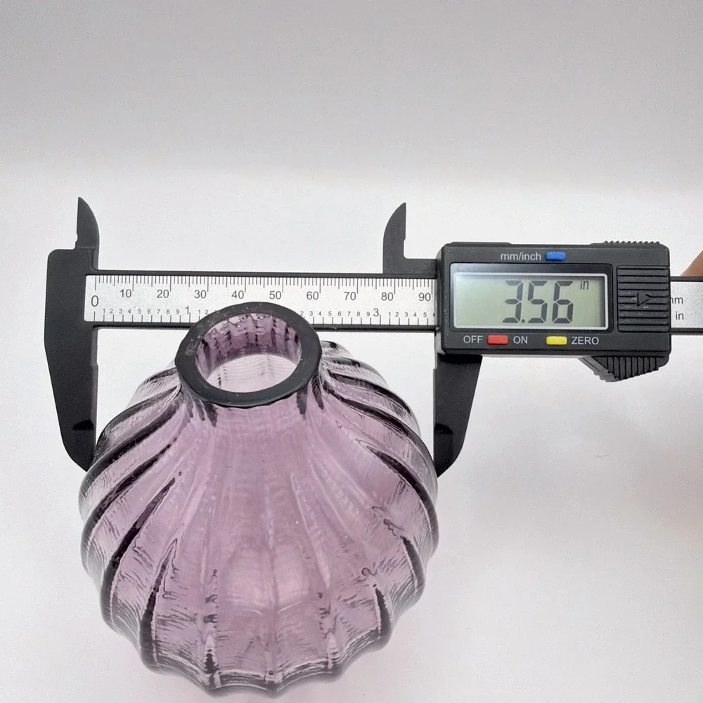 Vintage Purfume Bottle Purple Art Glass Fluted Scalloped Stopper